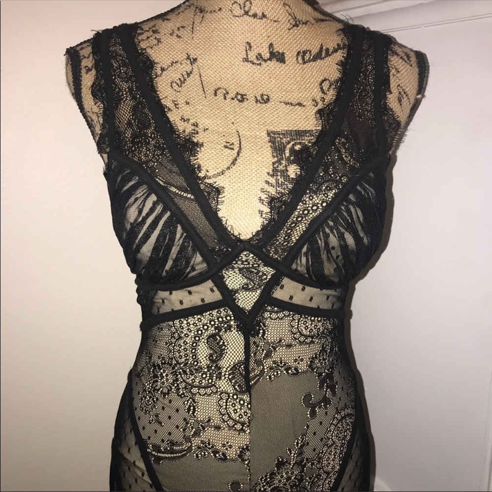 Bebe  Black Lace And nude dress - Picture 9 of 14